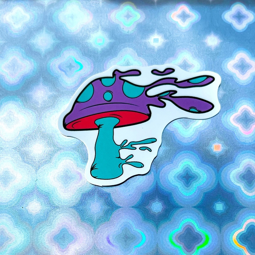 Windy Magic Mushroom Shrooms Nature Art Accent Decor Single Waterproof Sticker